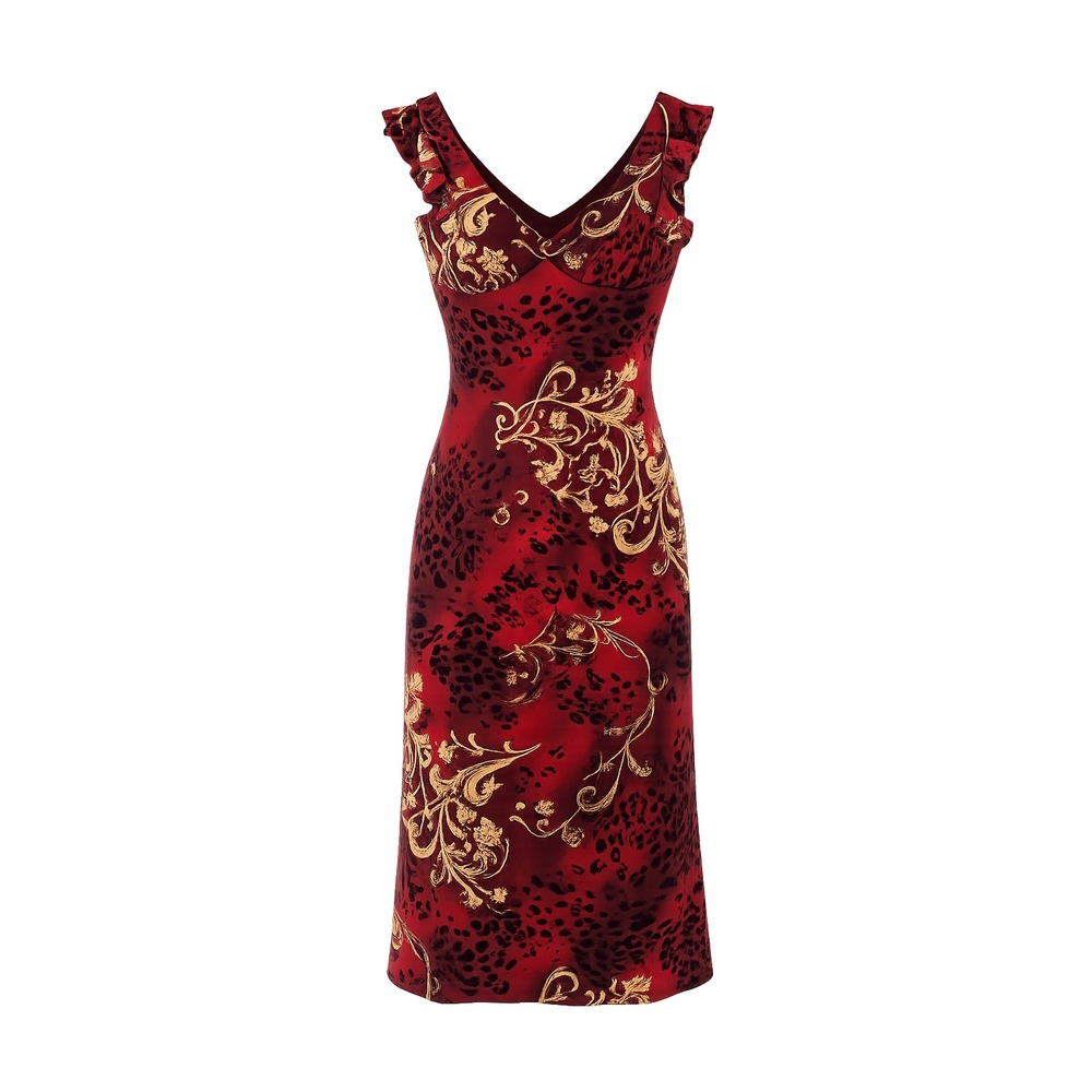 La Belle Vintage Babydoll Burgundy Asian Inspired Midi Dress Whimsigoth Size S